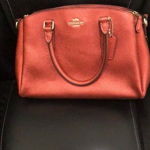 Coach mini satchel. Red gunmetal